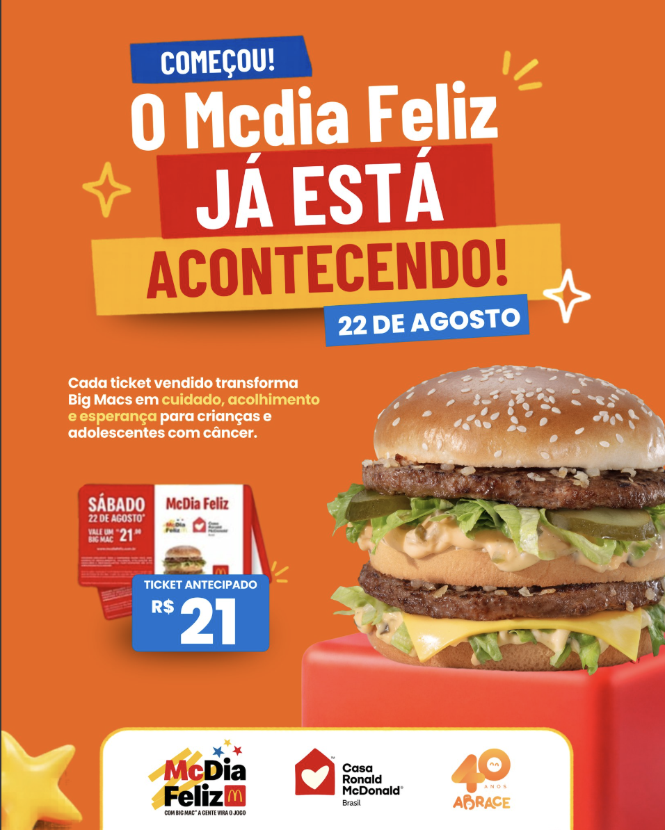 Imagem principal da campanha McDia Feliz da ABRACE